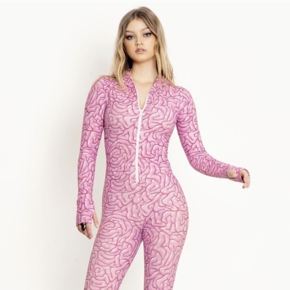 Blackmilk Pink Textured Jumpsuit - Picture 3 of 4